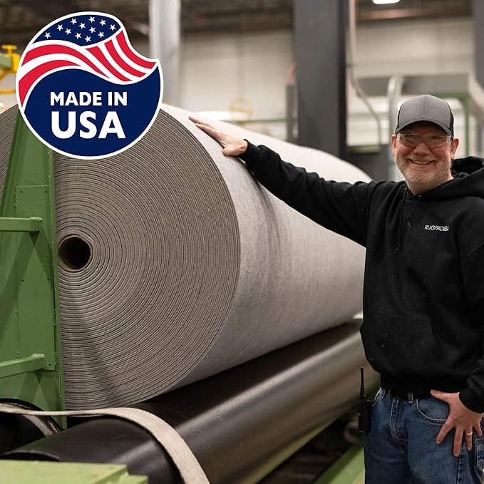 RUGPADUSA - Eco-Plush - 12'x18' - 3/8" Thick - 100% Felt - Extra Cushioned Rug Pad - Available in 3 Thicknesses, Many Custom Sizes