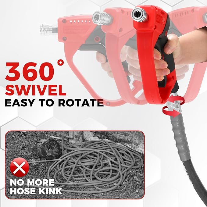 Tool Daily Pressure Washer Gun with 3/8” Swivel Quick Connector, Replacement Wand Extension, 5 Spray Nozzle Tips with Holder, 5000 PSI