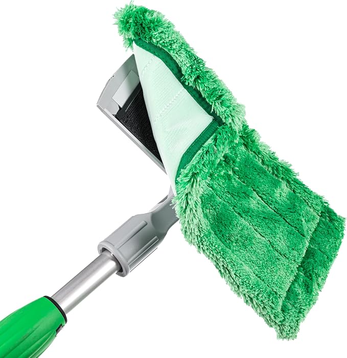 Unger SpeedClean Starter Kit, 4-ft. Pole, 2 Microfiber Pads, WNK04 | WNK04 complete indoor window cleaning system; 2 microfiber pads; 4-ft. telescopic pole included