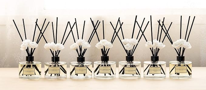 CULTURE & NATURE Reed Diffuser Set 6.7oz (200ml) Lime Basil Mandarin Scented Diffuser with Sticks Home Fragrance Reed Diffuser for Bathroom Shelf Decor