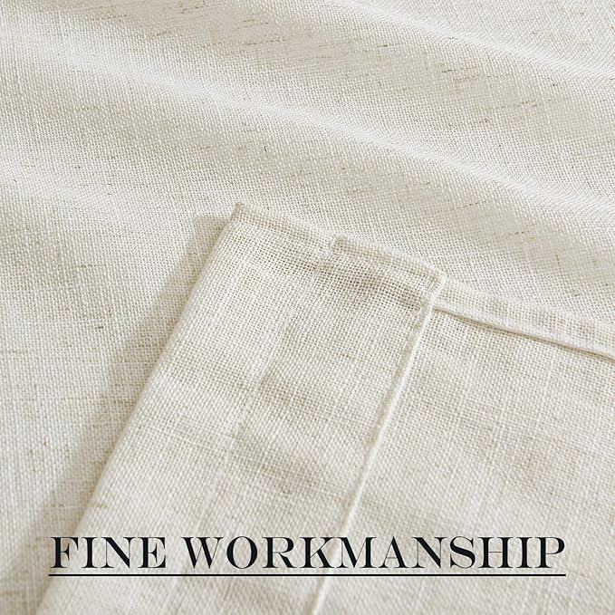 NICETOWN Linen Sheer Door Curtain Panel for French Doors, Privacy Kitchen Window Coverings Shades for Front Back, Light Filtering Rod Pocket Shades, W52 x L72 Inches, 1 PC