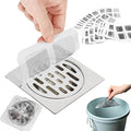 Disposable Hair Catcher for Shower Drain, 30 Packs | Square Mesh Stickers, Upgraded Adhesive Drain Cover, Catch Human & Pet Hair, Fits Bathroom, Kitchen Sink, Bathtub