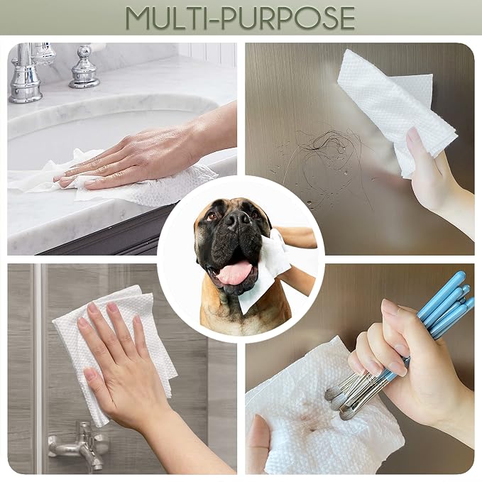 Christmas Style WOWOTEX Disposable Face Towels 60 Count Large Dry Wipes | 10"×12", Extra Thick Soft and Sensitive Skin friendly, Clean Facial Towels for Skincare, Makeup Removal and Facial Cleansing