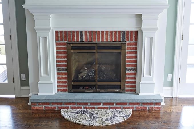 UniFlame - Beige with Brown Hand Tufted 100% Wool Hearth Rug - 44"L x 22"W | Protects Floor from Heat, Embers, and Sparks