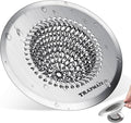 TRAPMATE Shower Drain Hair Catcher, 4.4" Anti-Clogging Bathtub Drain Cover | Easy Clean, Anti-Slip, Clog Prevention, Fast Drainage, Reversible, No Rust, For Showers & Bathtubs, Universal Size, Patented