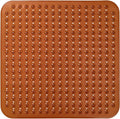 ENKOSI Extra Large Square Non Slip Shower Mat - 31 x 31-inch XL Bathroom Shower Mat - Square Shower Matts for Shower Stall Floors | Secure Suction Cups and Drain Holes (31x31 Clear Brown)