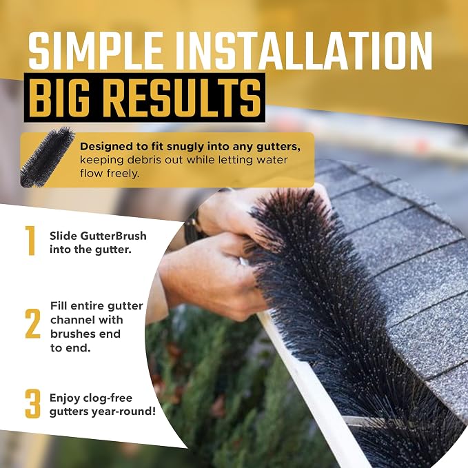 4.25" Gutter Guards, Fits 5 Inch Gutters, 45 Ft Leaf Filter | DIY gutter guard and leaf filter blocks leaves and debris, reduces cleaning and keeps water flowing in 5 inch gutters.