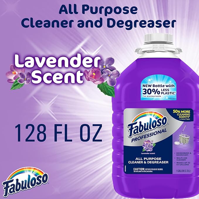 Fabuloso Professional All Purpose Cleaner & Degreaser - Lavender, 1 Gallon (Pack of 2)