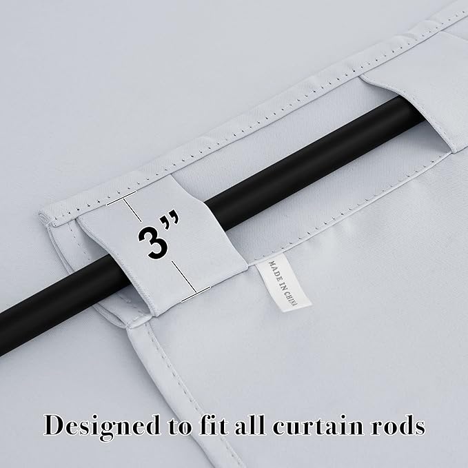 RYB HOME Small Window Curtains - Blackout Insualting Privacy Curtains for Kids Bedroom Kitchen Bathroom Basement Cafe Cabinet Tiers Drapes, 34 Width x 24 Length, 2 Panels, Grayish White