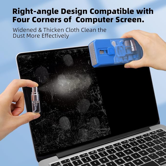 Keyboard Cleaner & Laptop Cleaning Kit, All-in-1 for Computer PC, SkyBlue | Electronics Deep Cleaning Reusable Brush Tool, Screen-Safe Spray, for iPhone iPad Macbook Airpod Camera, Gaming Accessories