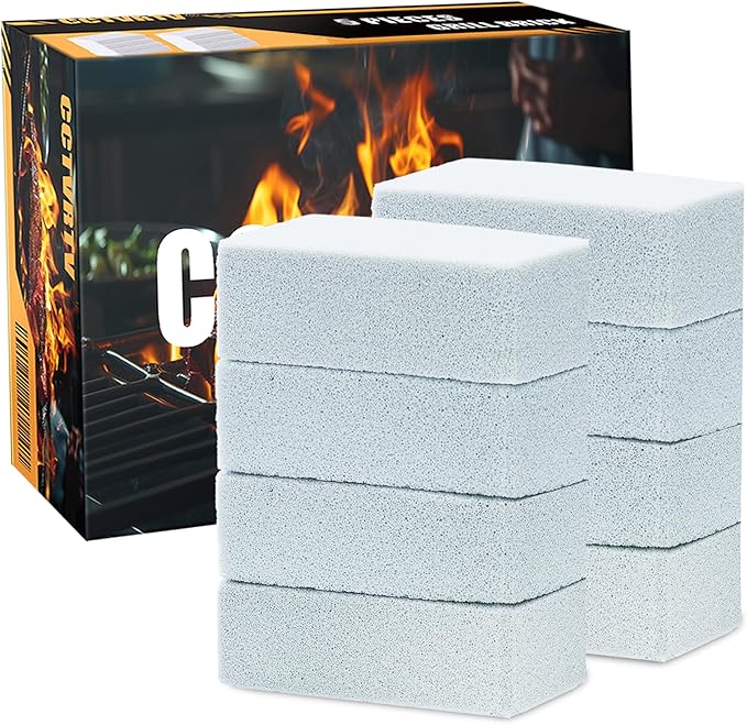 Heavy Duty Grill Cleaner, Grill Cleaning Bricks, Pumice Stone for Cleaning | for cleaning flat top, Pumice Griddle Cleaning Stone Removing Stains for BBQ, Swimming Pool, Sink (8 Pack)