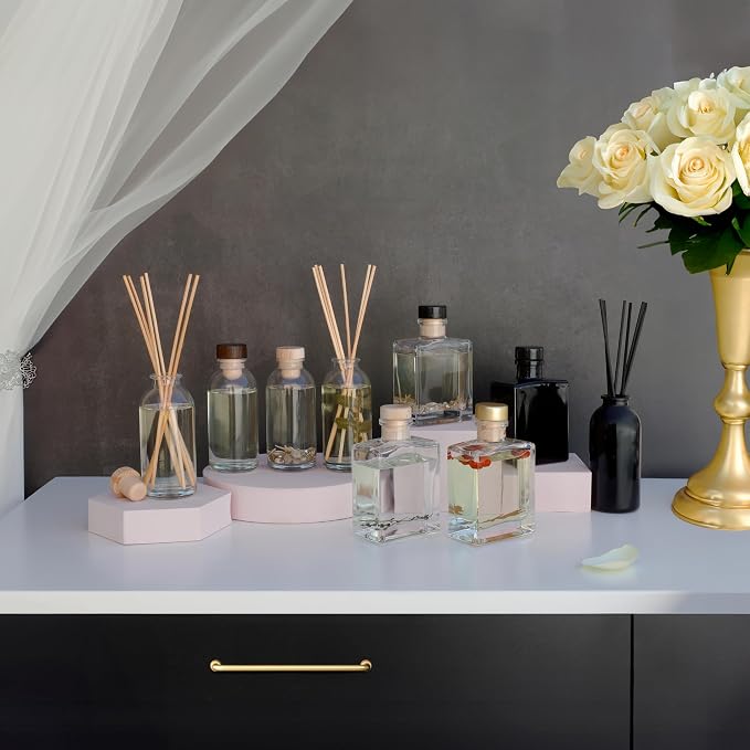 Reed Diffuser Set, Vanilla Lime - Bathroom Shelf Décor | Made with Essential Oils, Zesty Lime, Sweet Cane Sugar, Creamy Vanilla & Tonka Bean, Made in the USA