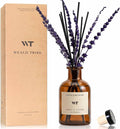 Reed Diffuser Set for Bathroom Air Fresheners Decor | Pure Lavender Scent Oil Diffuser With Flower, 4.0 fl oz Home Fragrance With Sticks Defusers | House Office Shelf Decor