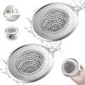 2 Pack Wokdada Bathtub Drain Hair Catcher, Wokdada Fast Drainage Shower Drain Hair Catcher, Reversible 304 Stainless Steel Drain Protector for Pop-Up and Regular Drains of Bathroom(Patented Product)