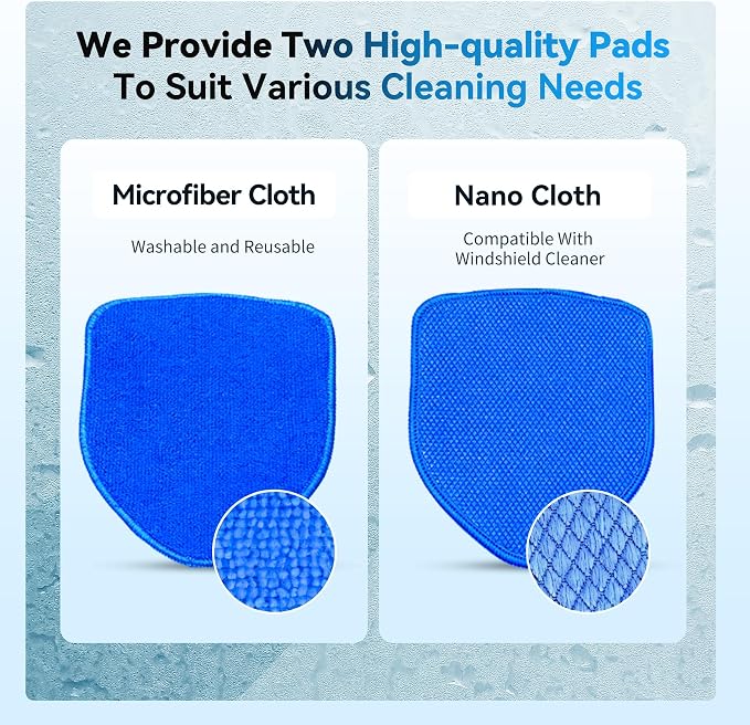 XINDELL Interior Windshield Cleaner Tool, Car Window Cleaning Kit with 5 Reusable Microfiber Pads, Extendable Handle & 360° Rotating Head, Streak-Free Auto Glass Wiper for Truck SUV RV
