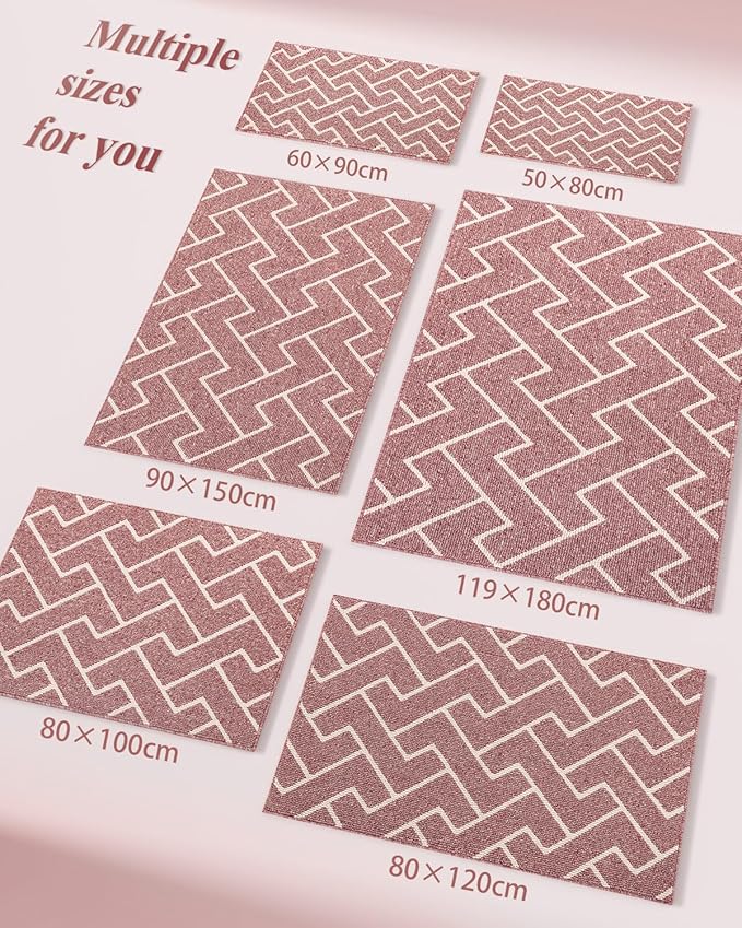 hicorfe Indoor Doormat,Front Back Door Mat Rubber Backing Non Slip Door Mats 36"x59" Absorbent Resist Dirt Entrance Doormat Inside Floor Mats for Entryway Washable Low-Profile(Light Pink)