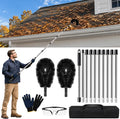 10.5FT Gutter Cleaner Kit, Flexible Brush Head, Extendable Pole Tool | Flexible Nylon Bristles, Adjustable Cleaning Angles, Tool-Free Setup, Portable Storage Design