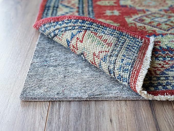 RUGPADUSA - Dual Surface - 6' Square - 1/4" Thick - Felt + Rubber - Non-Slip Backing Rug Pad - Safe for All Floors