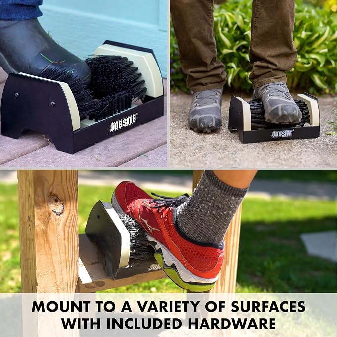 JobSite The Original Boot Scrubber - All Weather Industrial Shoe Cleaner & Scraper Brush
