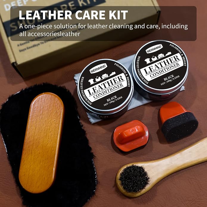 Black Neutral Shoe Polish Kit Boots Leather Conditioner Shoe Shine Cream