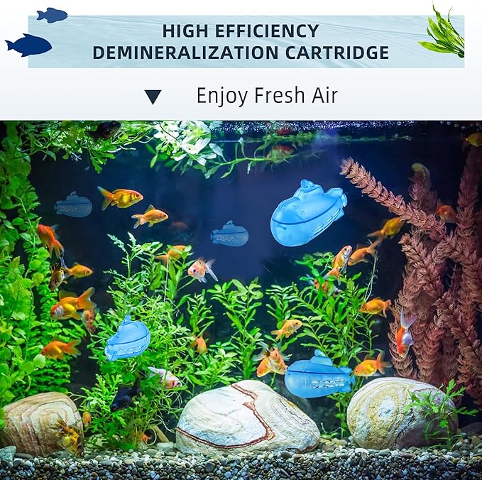 AMI PARTS Humidifier Tank Cleaner for Warm&Cool Most Humidifiers and Fish Tank Humidifier Demineralization Purifie Water Soften Hard Water 18-Pack (Blue, Adorable, Submarine Shape)