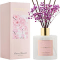 Reed Diffuser - Cherry Blossom 17 Fl.oz Reed Diffuser with 8 Sticks Scented Diffuser with Preserved Flowers for Bathroom Home Decor