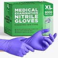 SafeWay Nitrile Disposable Gloves — Multi-Purpose Powder-Free, Non-Latex, Medical Use, and Textured Fingertips for Food Prep, Cleaning, Tattoo, Nursing, Lab, Examination, & More — (8000pcs, X-Large)