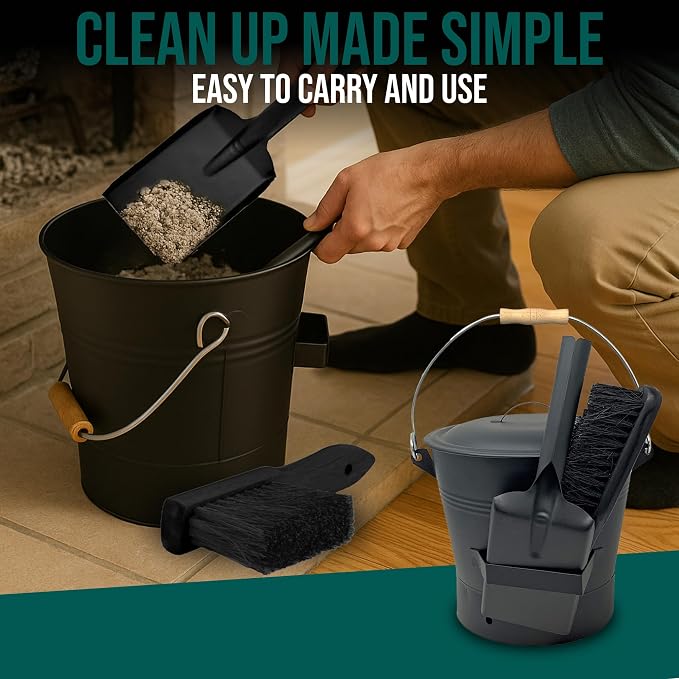 Smedley & York Black Ash Bucket with Lid, 2.15 Gallon