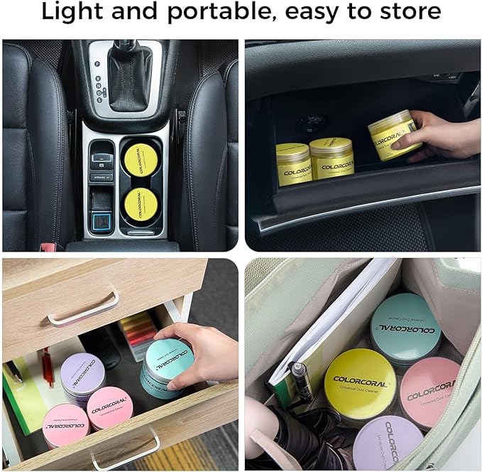 ColorCoral Cleaning Gel Universal Dust Cleaner for PC Keyboard Car Detailing Office Electronics Laptop Dusting Kit Computer Dust Remover, Computer Gaming Car Accessories, Gift for Men Women 160g | For PC Laptops, Office Electronics, Car Interior, Compu...