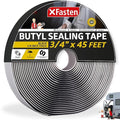 XFasten Butyl Tape RV Black, 3/4 in x 45 Ft, 1/8 in Thick EDPM Rubber Sealant Tape - Roof Patching, Boat Sealing, Leak Proof Butyl Putty Tape