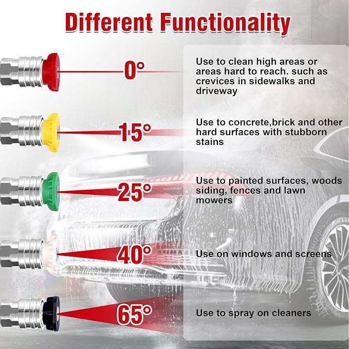 120" Pressure Washer Extension Wand with 5 Nozzle Tips, 4000 PSI | 1/4" Quick Connect, 30/90/120° Curved Rods, Power Washer Extension Pole Kit for Gutters, Eaves, and Vehicle Underside