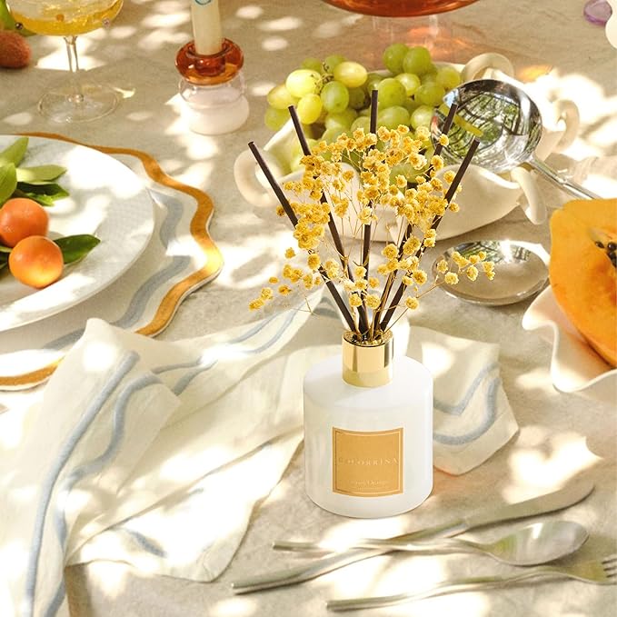 Reed Diffuser - Tuscan Orange 6.7 fl oz Reed Diffuser with Sticks, Home Bedrrom Bathroom Shelf Decor