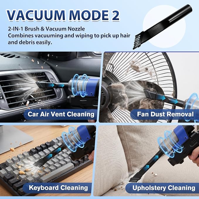 Cordless Pressure Washer, Multifunctional Power Washer for Wash,Blow,Vacuum | Portable Pressure Washer with 2*21V Batteries, 5-in-1 Nozzle, Battery Powered Pressure Washer for Car, Patio & Home Cleaning