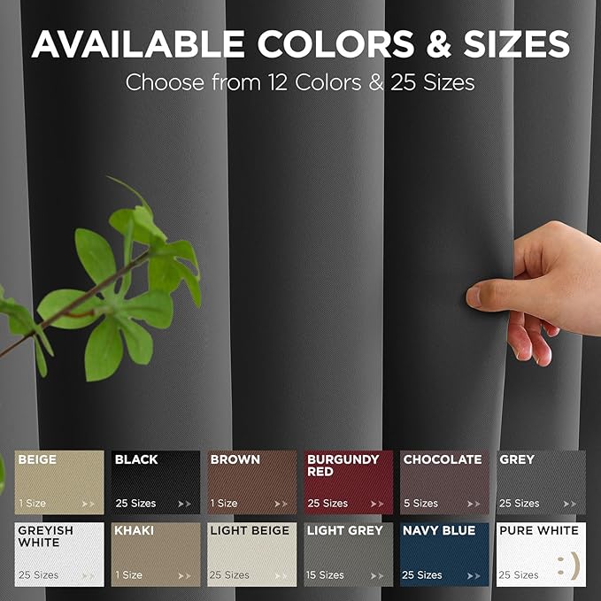 Joydeco Blackout Patio Sliding Door Curtains 84 Inches Long, Grommet Privacy Room Divider Curtains, Extra Wide Thermal Blackout Drapes for Bedroom Living Room (Grey, 100Wx84L, 1 Panel)