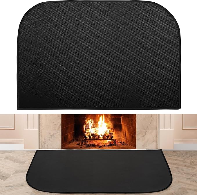 INNO STAGE Fireplace Rugs Blanket Fire Resistant 24 X 36 X 0.04 Inch | D Shape, Fire-proof Hearth Mat Carpet, Protector in Front of Stove, Decks, Indoor, Outdoor, Fire Pit, Grill&Floor