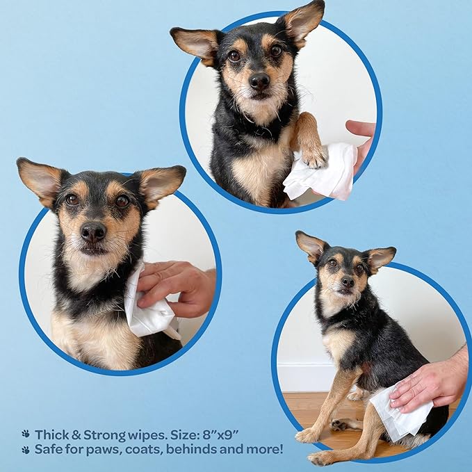 Best Pet Supplies Pet Grooming Wipes for Dogs & Cats,Deodorizer for Coats & Dry, Itchy, or Sensitive Skin, Clean Ears, Paws, Body, & Butt - Calming Lavender, 400 Count