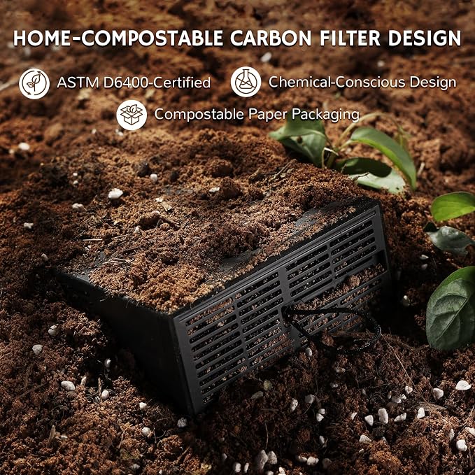 Airthereal Replacement Activated Carbon Filters for Revive R500 and R500-V Electric Kitchen Waste Composter