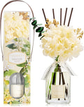 Reed Diffuser - Cashmere Vanilla 8.5 Fl.oz Flower Reed Diffuser with Sticks, Bedroom Bathroom Shelf Decor (Floral Basket Collection)