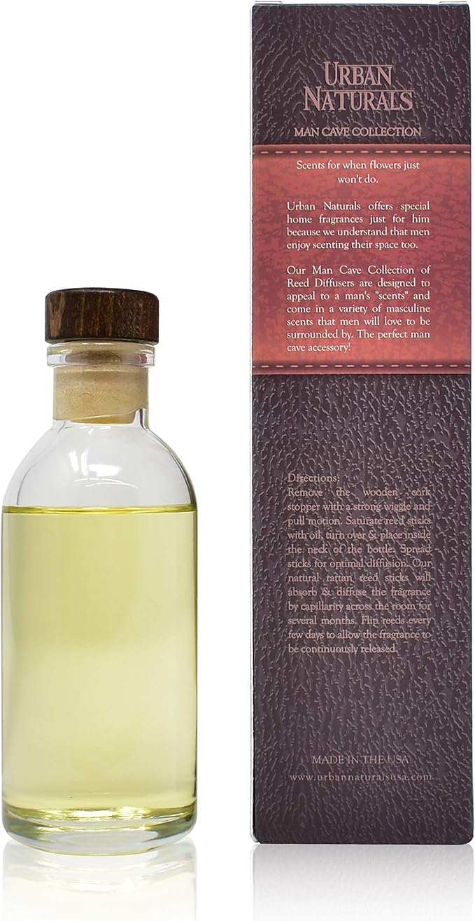 Reed Diffuser Set, Vetiver - Bathroom Shelf Décor | Home Fragrance, MAN CAVE: Vetiver, Oud, Warm Amber & Frankincense. An Elegant