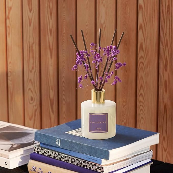Reed Diffuser - Grape 6.7 fl oz Reed Diffuser with Sticks, Home Bedrrom Bathroom Shelf Decor
