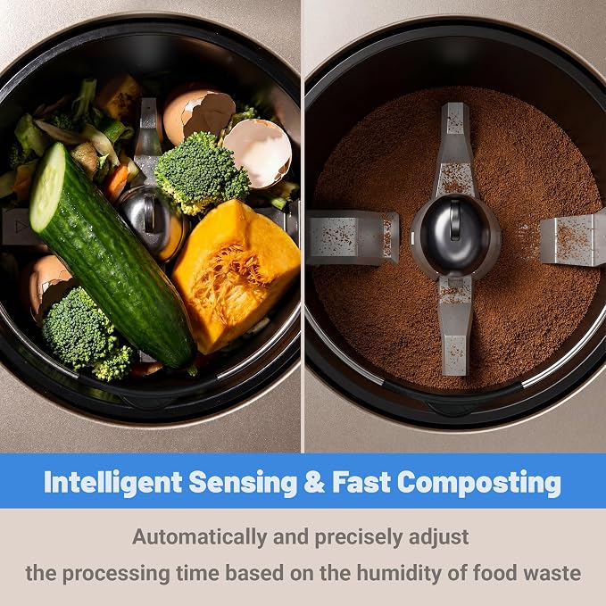 3.2L Electric Kitchen Composter, Smart Odorless, Auto-Cleaning, Low Noise