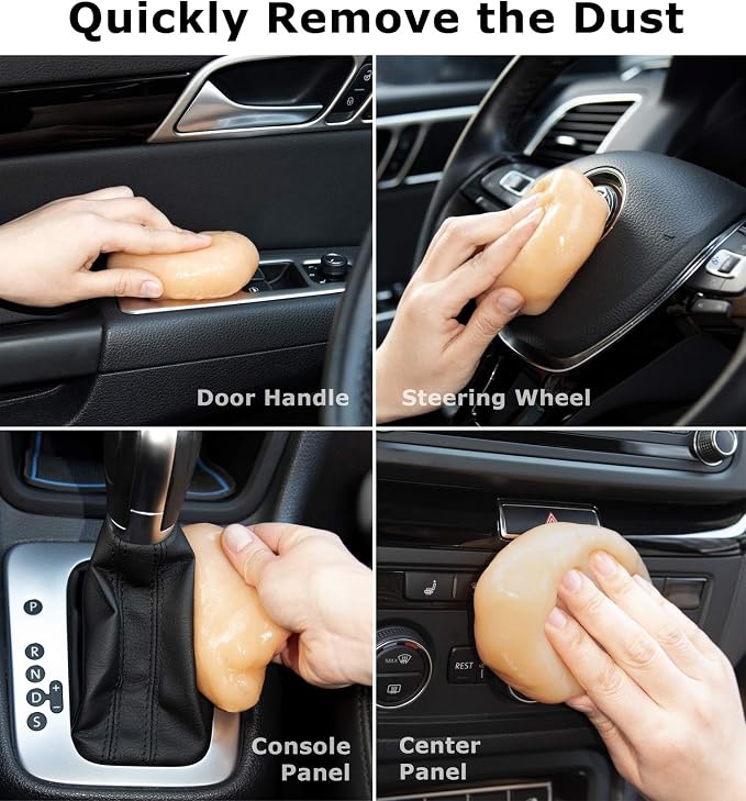 TICARVE Cleaning Gel for Car Detail Putty Car Vent Cleaner Upgrade Orange | Universal Tiny Crevices Gel, Car Interior Cleaning Putty, Auto Detail Tools, Car Dust Cleaning Mud, Keyboard Cleaner Slime