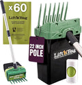 Neater Pet Brands Lift N’ Bag 2.0 Dog Pooper Scooper with Bag Attachment & 22" Pole for Small to Large Dogs, New & Improved Design, 60 Refill Bags, Heavy Duty Dog Poop Scooper for Yard, One-Hand Use