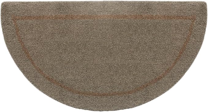 COTTON CRAFT Pure Wool Fireplace Rug - 22x44 inch Natural Tan Hearth Rug | Fire Resistant Hand Tufted Accent Carpet - Half Moon Shaped - Entryway Anti Fatigue Rug