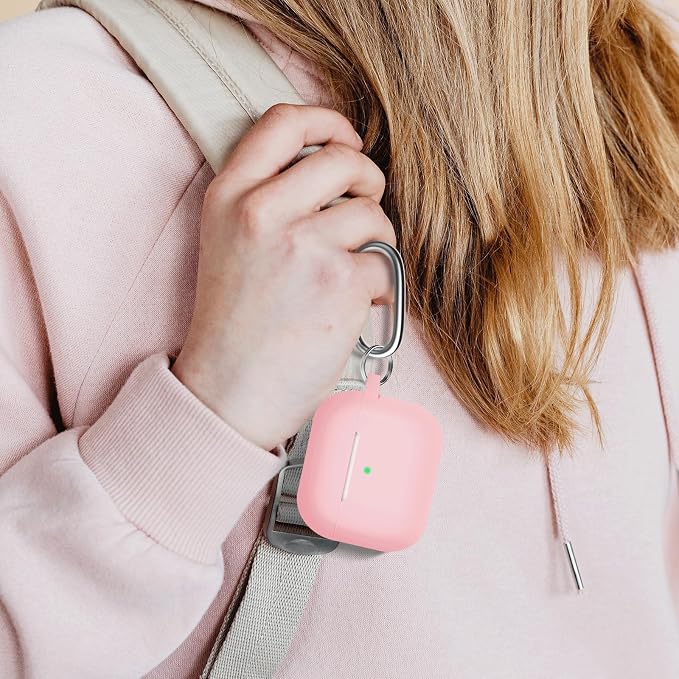 Full-Coverage dustproof Design for AirPods Pro 3 Case Cover with Cleaner Kit, Soft Silicone Cover for AirPods Pro 3rd Generation Comes with Keychain,Suitable for 3rd Generation,Pink