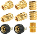 Hourleey Pressure Washer Adapter Set, Quick Disconnect Kit with M22 Metric Male Thread Quick Connector, M22 Swivel to 3/8'' Quick Connect, 3/4" to Quick Release, M22 to M22 Convert, 9 Pack