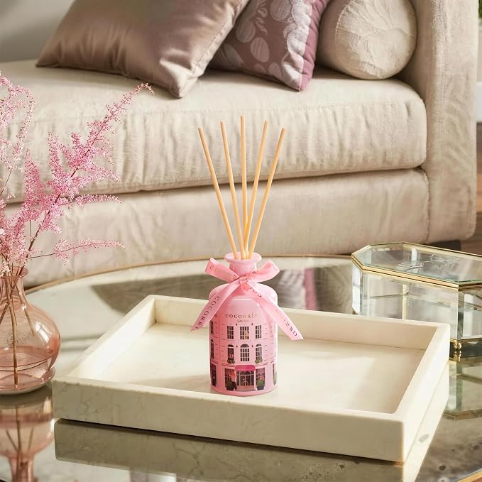 Reed Diffuser - Sakura 6.76 fl oz Reed Diffuser with 8 Sticks Home Fragrance Bathroom Shelf Decor (Festive House Collection)