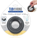 TubRing Pop-Up Drain Protector & Strainer Silicone Hair Catcher, Dark Gray | Easy snap-in design fits around bathtub stoppers. Customizable utility guard for clog prevention. Fits 1.85"- 2.16" drains.