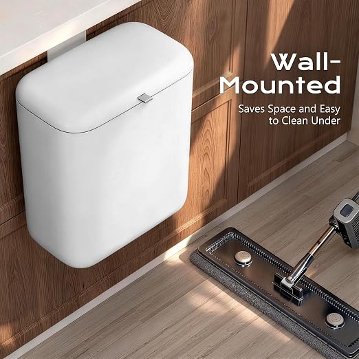 Hanging Trash Can with Lid, Kitchen Compost Bin, Waterproof Odor-Blocking Countertop Trash Can for Cabinet Door, Under Sink, Bathroom, RV and Office