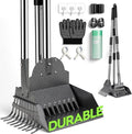 Pooper Scooper，Long Handle Dog Pooper Scooper，No More Bending , Easy to use | Easy to install,Upgraded Toothed Scooper，Free Extension Pole， Ideal for Yard, Lawn, Dirt & Gravel Ground，for Small-Medium Dog